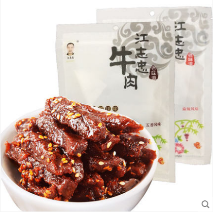 【江志忠-麻辣牛肉干60g】四川特产麻辣/五香牛肉零食小吃