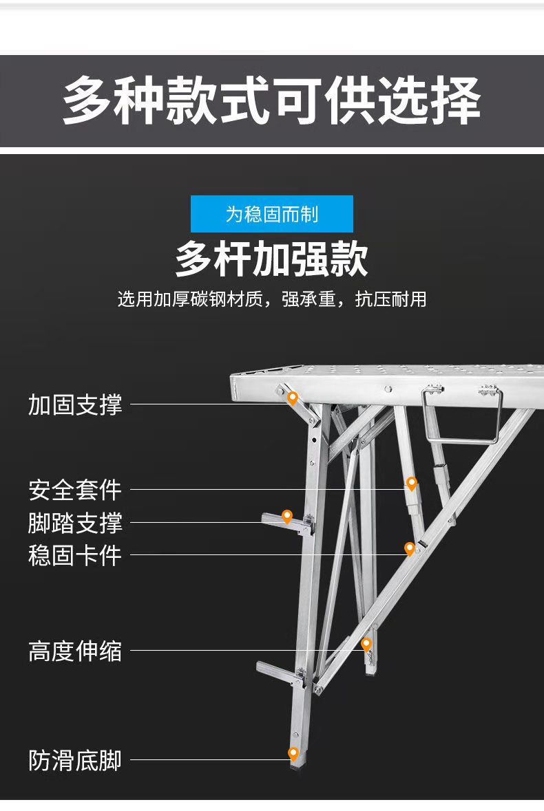 馬凳摺疊升降加厚腳手架室內裝修刮膩子便攜可伸縮工程梯子平臺凳